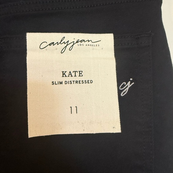 Carly Jean Los Angeles Women’s Kate Slim Distressed Black Jean Feminine Size 11 - Picture 6 of 7